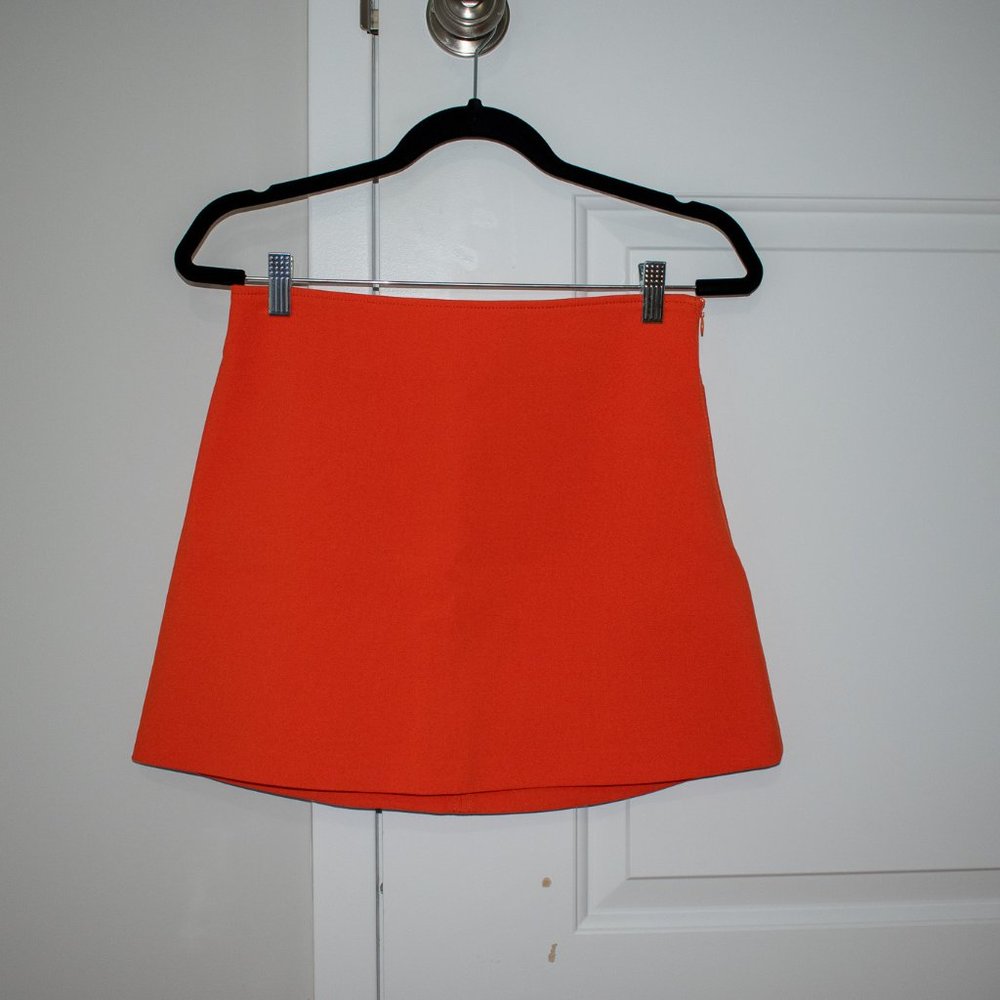 Zara High Waist Mini Skirt - Orange - Size XS